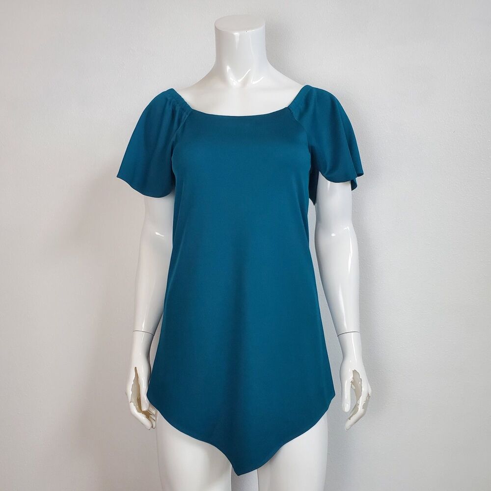 Vintage 70s Teal Tunic Blouse